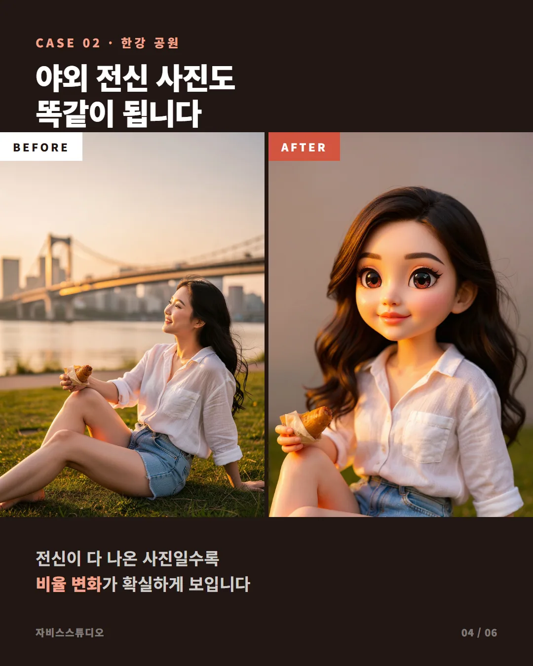 내 사진을 AI 3등신 인형으로 — Flux 치비 변환 프롬프트 전체 공개 카드뉴스 4