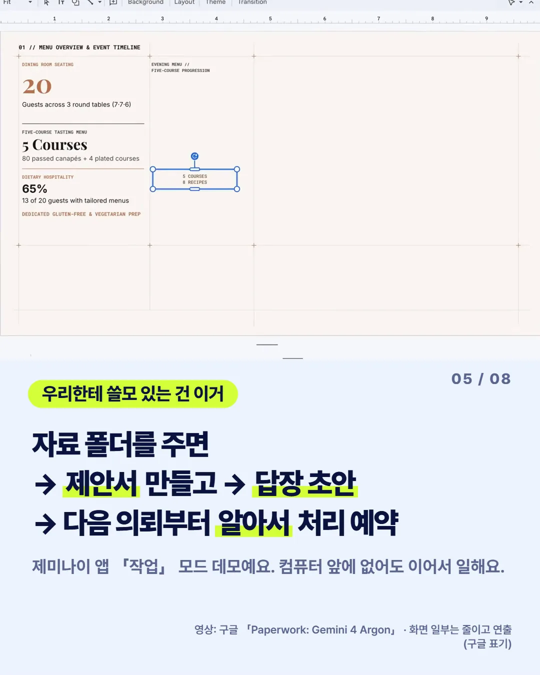 우리한테 쓸모 있는 건 「작업」 모드예요