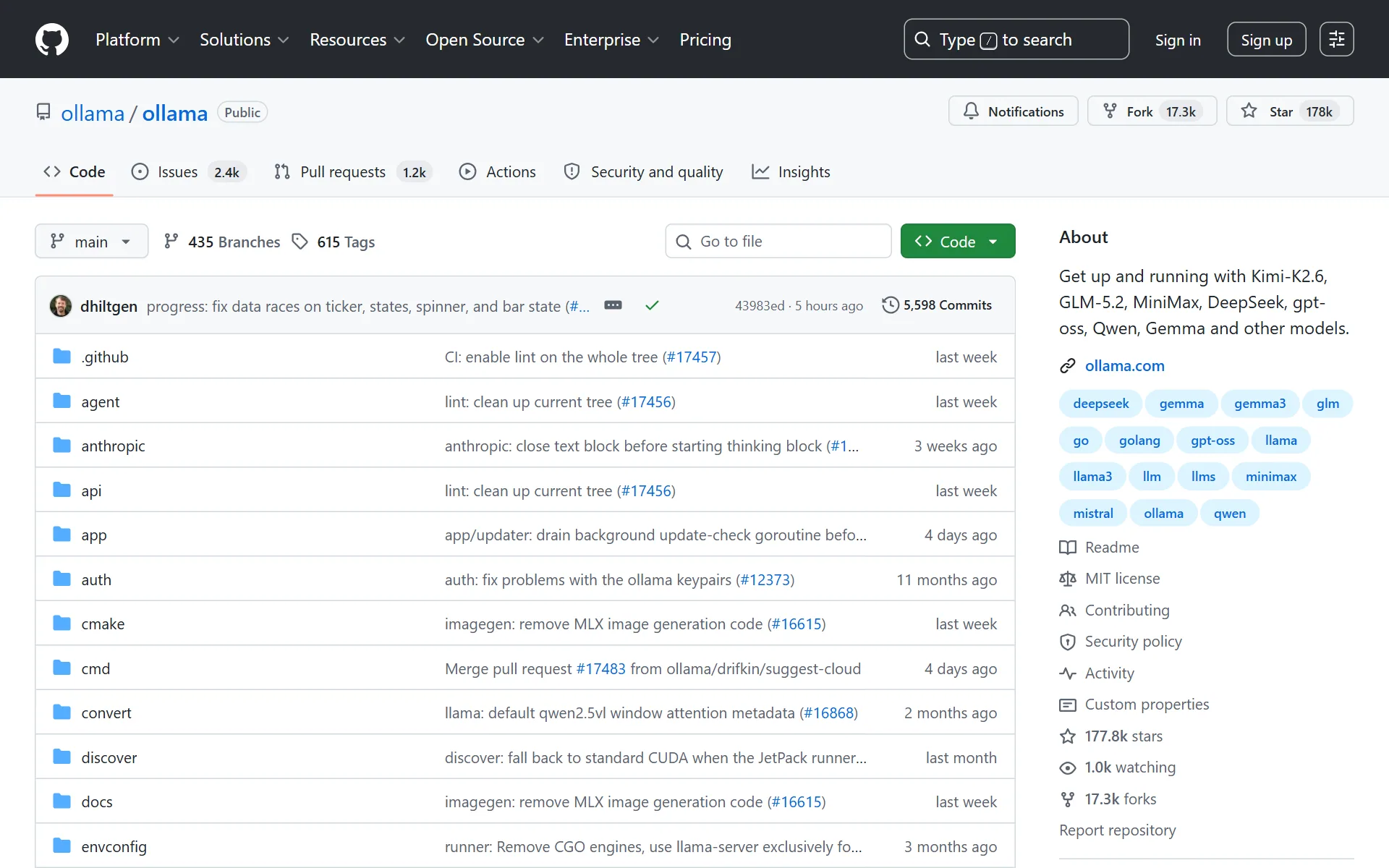 Ollama GitHub 저장소
