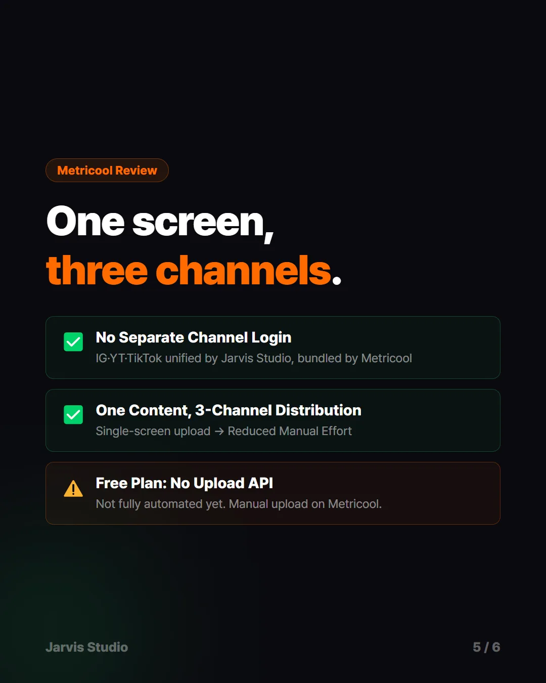 One screen, three channels